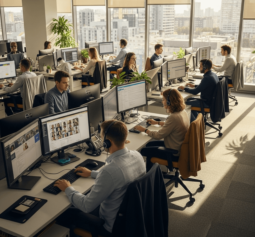 Coding bootcamp - students learning programming